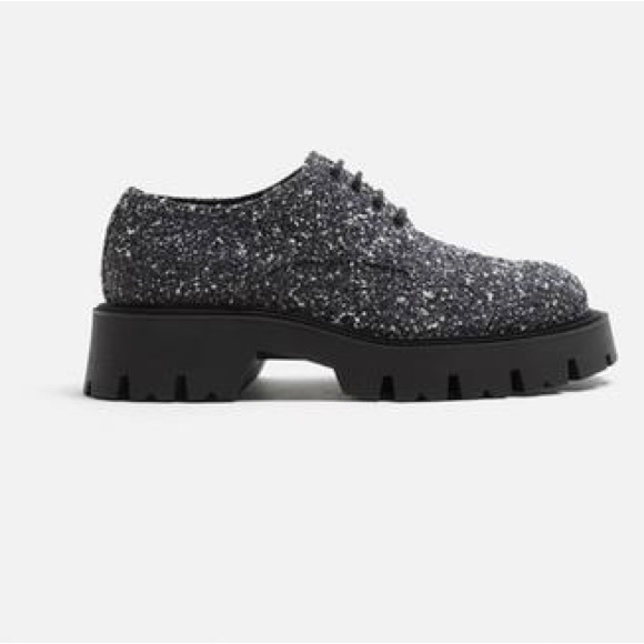 NWT - ZARA MEN’S CHUNKY FABRIC DERBY SHOES, BLUE - SIZE 8 - Picture 2 of 14